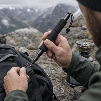 Summit Pole™ Survival Multi-Tool Hiking Trekking Pole – Ultralight Adjustable Aluminum Hiking & Camping Walking Stick with Fire Starter